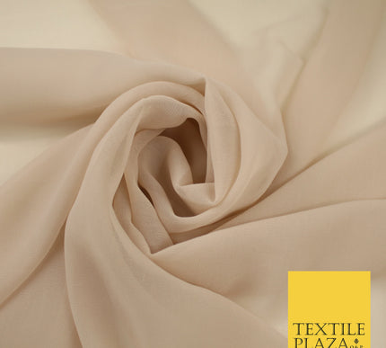 NUDE / SKIN Premium Plain Dyed Chiffon Fine Soft Georgette Sheer Dress Fabric 8288