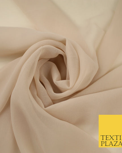 NUDE / SKIN Premium Plain Dyed Chiffon Fine Soft Georgette Sheer Dress Fabric 8288