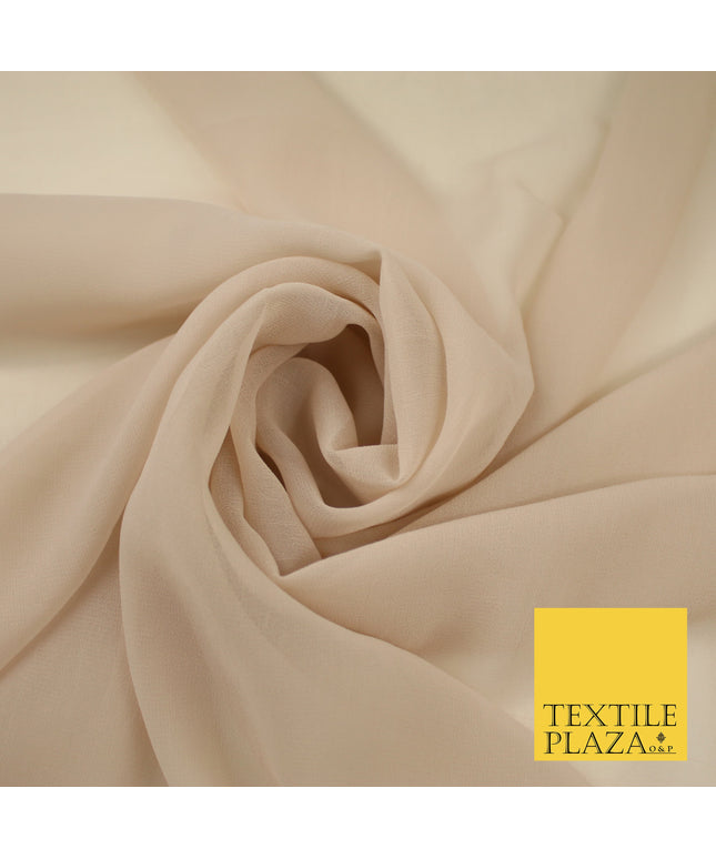 NUDE / SKIN Premium Plain Dyed Chiffon Fine Soft Georgette Sheer Dress Fabric 8288