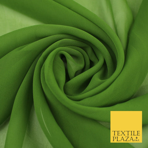 OLIVE GREEN Premium Plain Dyed Chiffon Fine Soft Georgette Sheer Dress Fabric 8351