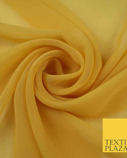 PALE MANGO YELLOW Premium Plain Dyed Chiffon Fine Soft Georgette Sheer Dress Fabric 8304