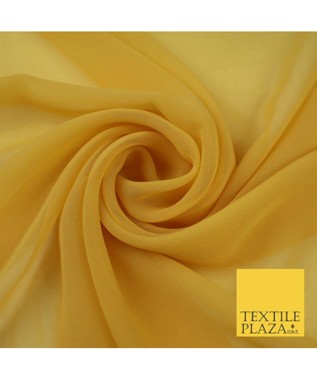 PALE MANGO YELLOW Premium Plain Dyed Chiffon Fine Soft Georgette Sheer Dress Fabric 8304