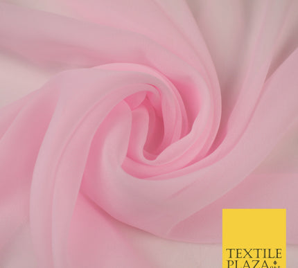 PALE PINK Premium Plain Dyed Chiffon Fine Soft Georgette Sheer Dress Fabric 8314