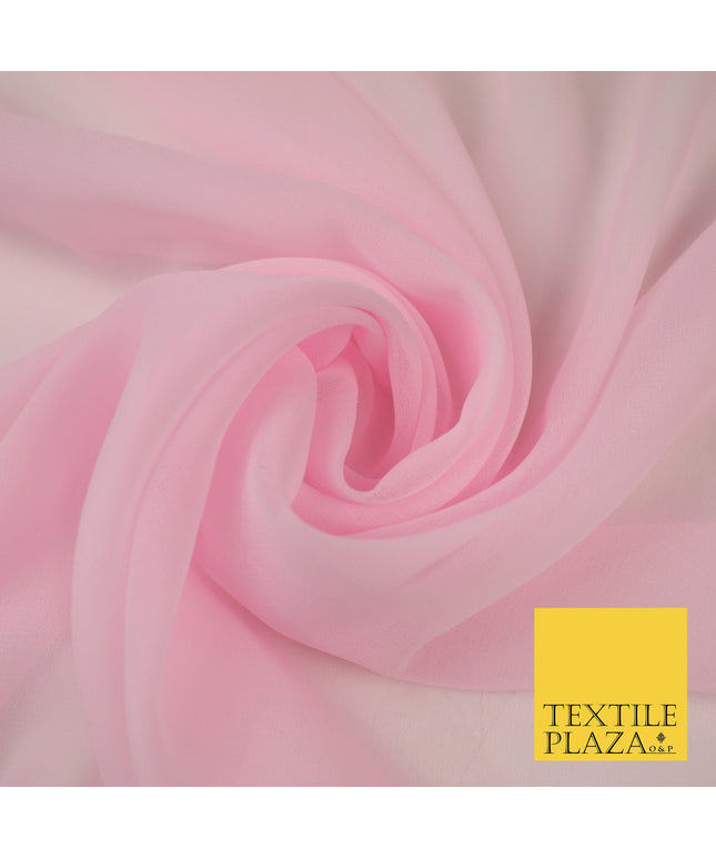 PALE PINK Premium Plain Dyed Chiffon Fine Soft Georgette Sheer Dress Fabric 8314