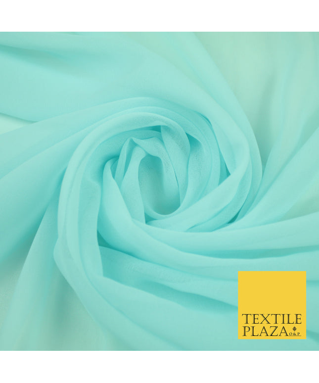 PALE ICE BLUE Premium Plain Dyed Chiffon Fine Soft Georgette Sheer Dress Fabric 8405