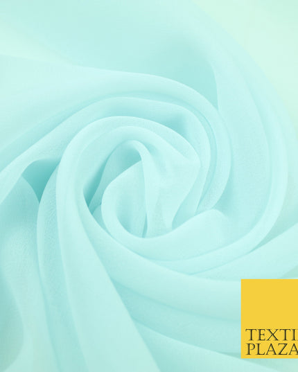 PALE GREY BLUE Premium Plain Dyed Chiffon Fine Soft Georgette Sheer Dress Fabric 8408