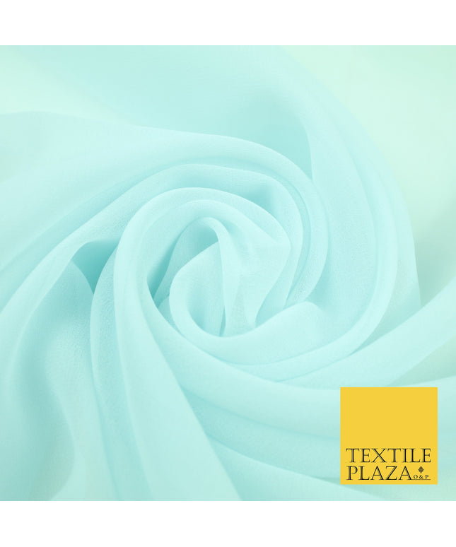 PALE GREY BLUE Premium Plain Dyed Chiffon Fine Soft Georgette Sheer Dress Fabric 8408