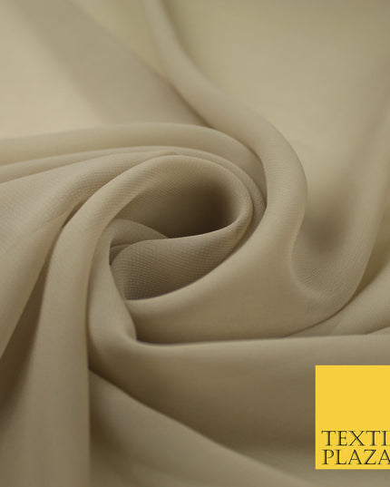 PEBBLE Premium Plain Dyed Chiffon Fine Soft Georgette Sheer Dress Fabric 8285