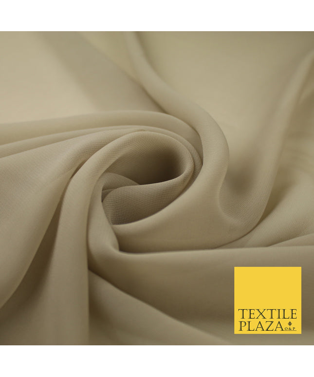 PEBBLE Premium Plain Dyed Chiffon Fine Soft Georgette Sheer Dress Fabric 8285