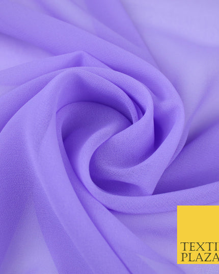 PERIWINKLE PURPLE 2 Premium Plain Dyed Chiffon Fine Soft Georgette Sheer Dress Fabric 8418