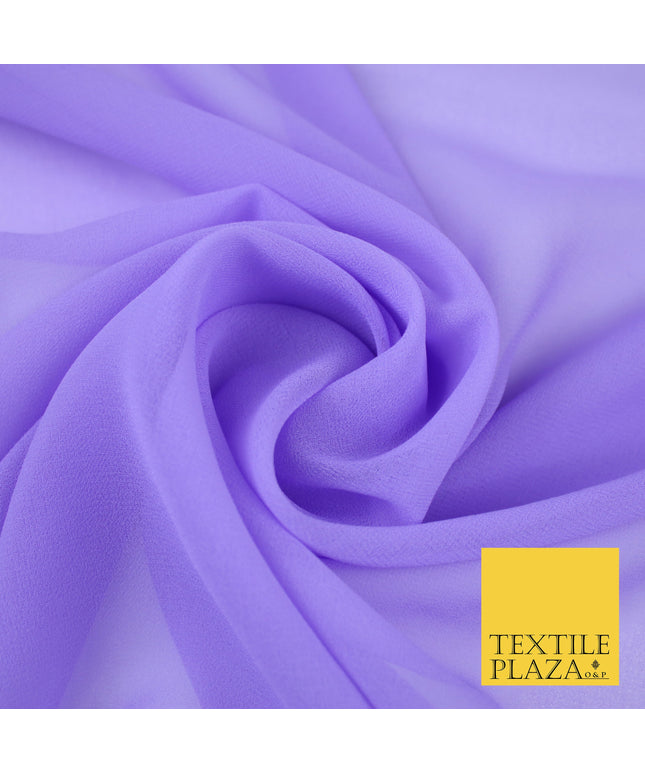PERIWINKLE PURPLE 2 Premium Plain Dyed Chiffon Fine Soft Georgette Sheer Dress Fabric 8418