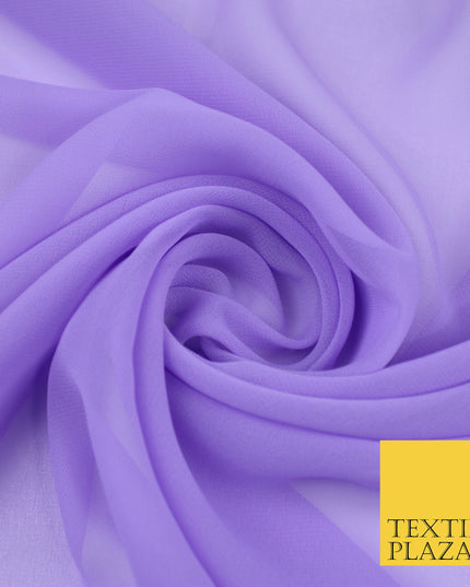 PERIWINKLE PURPLE Premium Plain Dyed Chiffon Fine Soft Georgette Sheer Dress Fabric 8417