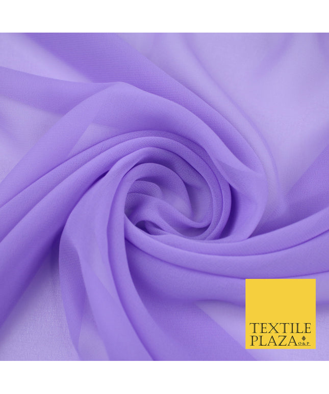PERIWINKLE PURPLE Premium Plain Dyed Chiffon Fine Soft Georgette Sheer Dress Fabric 8417