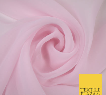 POWDER PINK Premium Plain Dyed Chiffon Fine Soft Georgette Sheer Dress Fabric 8382