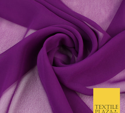 PLUM Premium Plain Dyed Chiffon Fine Soft Georgette Sheer Dress Fabric 8319