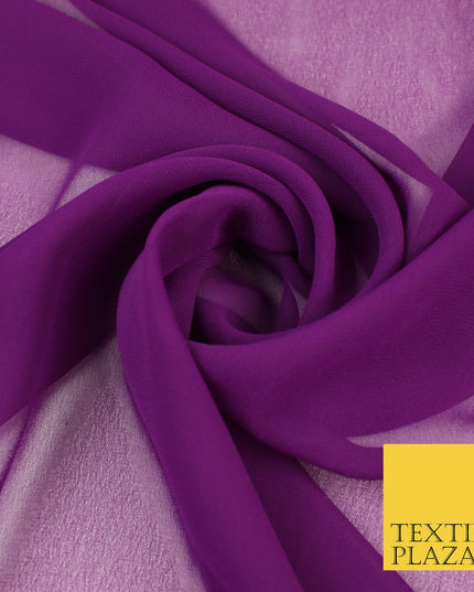 PLUM Premium Plain Dyed Chiffon Fine Soft Georgette Sheer Dress Fabric 8319