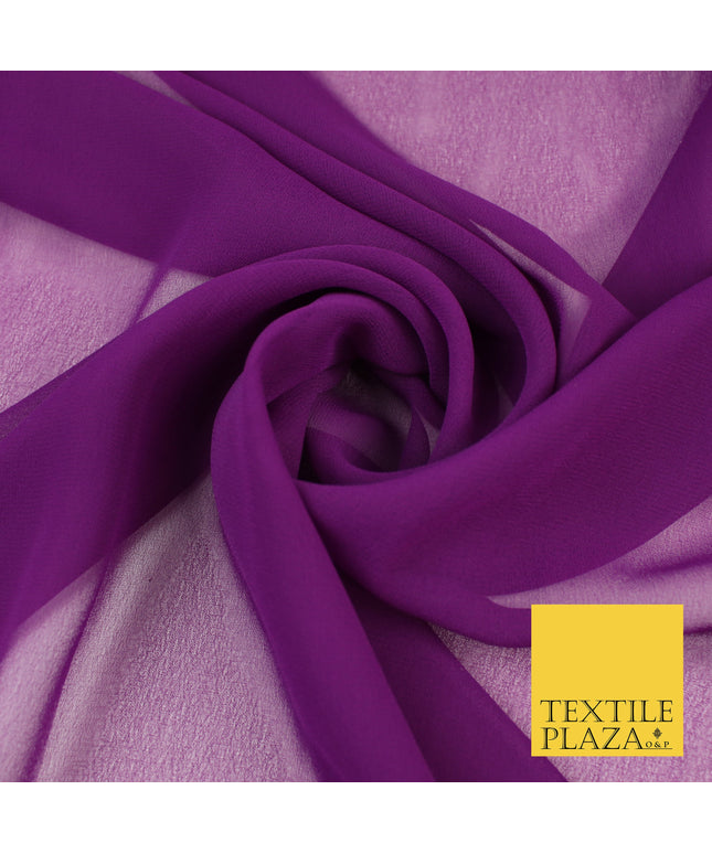 PLUM Premium Plain Dyed Chiffon Fine Soft Georgette Sheer Dress Fabric 8319