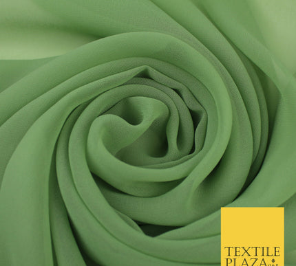 SAGE GREEN Premium Plain Dyed Chiffon Fine Soft Georgette Sheer Dress Fabric 8369