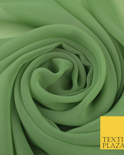 SAGE GREEN Premium Plain Dyed Chiffon Fine Soft Georgette Sheer Dress Fabric 8369