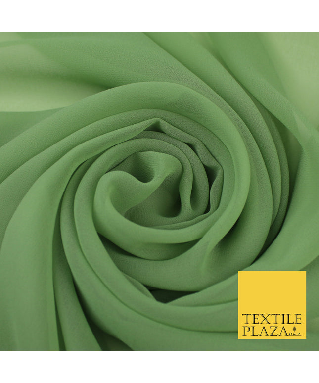 SAGE GREEN Premium Plain Dyed Chiffon Fine Soft Georgette Sheer Dress Fabric 8369