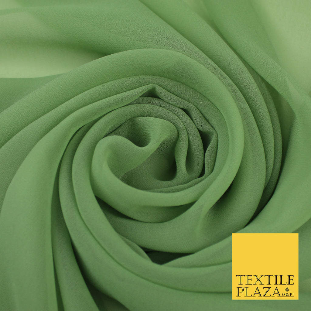 SAGE GREEN Premium Plain Dyed Chiffon Fine Soft Georgette Sheer Dress Fabric 8369