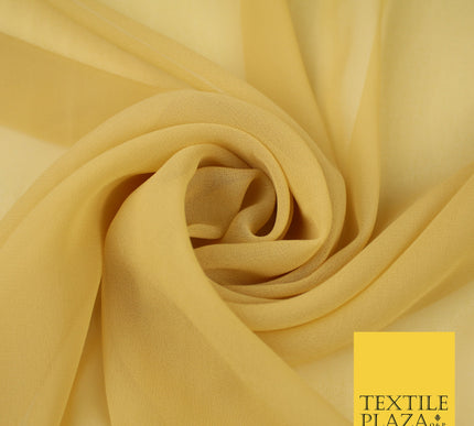 SAND GOLD Premium Plain Dyed Chiffon Fine Soft Georgette Sheer Dress Fabric 8284