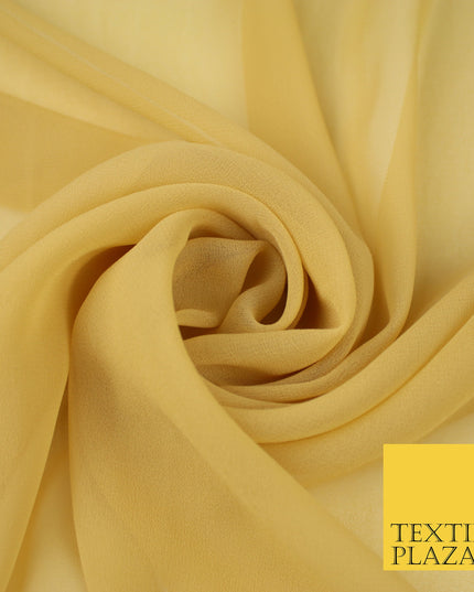 SAND GOLD Premium Plain Dyed Chiffon Fine Soft Georgette Sheer Dress Fabric 8284