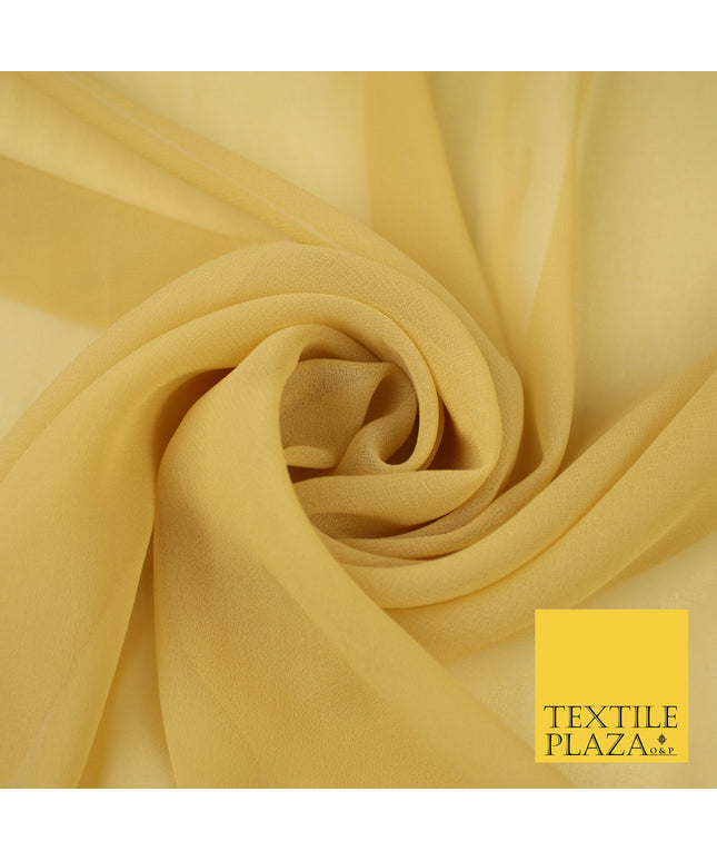 SAND GOLD Premium Plain Dyed Chiffon Fine Soft Georgette Sheer Dress Fabric 8284