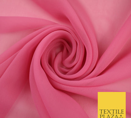 ROSE PINK Premium Plain Dyed Chiffon Fine Soft Georgette Sheer Dress Fabric 8330