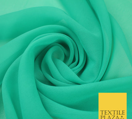 SEA GREEN Premium Plain Dyed Chiffon Fine Soft Georgette Sheer Dress Fabric 8365