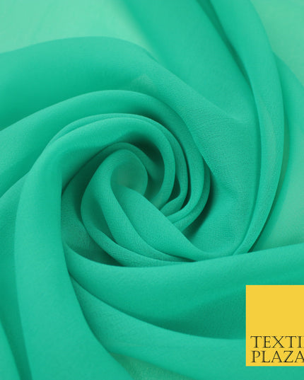 SEA GREEN Premium Plain Dyed Chiffon Fine Soft Georgette Sheer Dress Fabric 8365