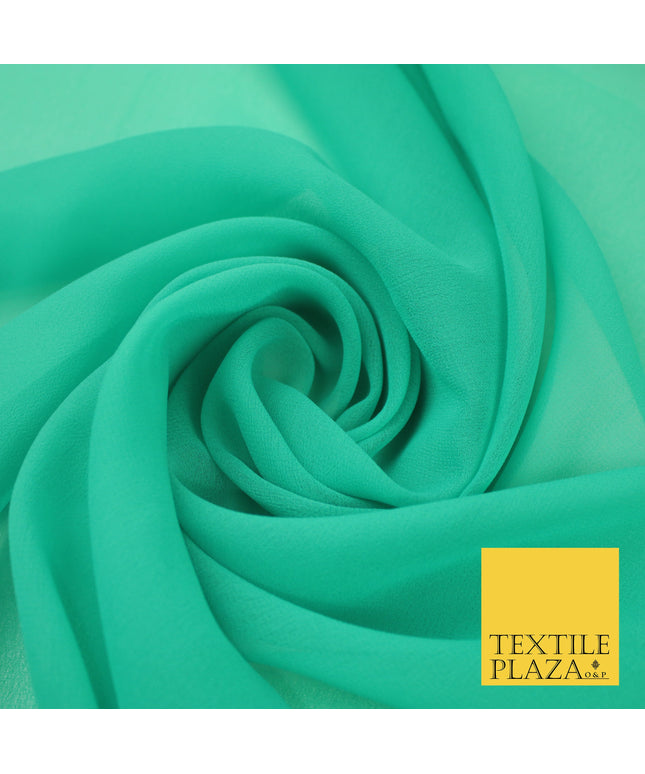 SEA GREEN Premium Plain Dyed Chiffon Fine Soft Georgette Sheer Dress Fabric 8365