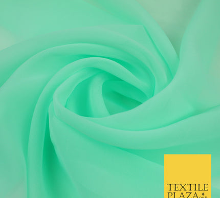 SEAFOAM GREEN Premium Plain Dyed Chiffon Fine Soft Georgette Sheer Dress Fabric 8366