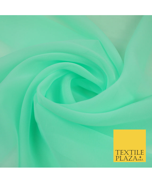 SEAFOAM GREEN Premium Plain Dyed Chiffon Fine Soft Georgette Sheer Dress Fabric 8366