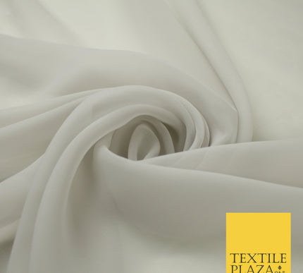 SILVER GREY Premium Plain Dyed Chiffon Fine Soft Georgette Sheer Dress Fabric 8297