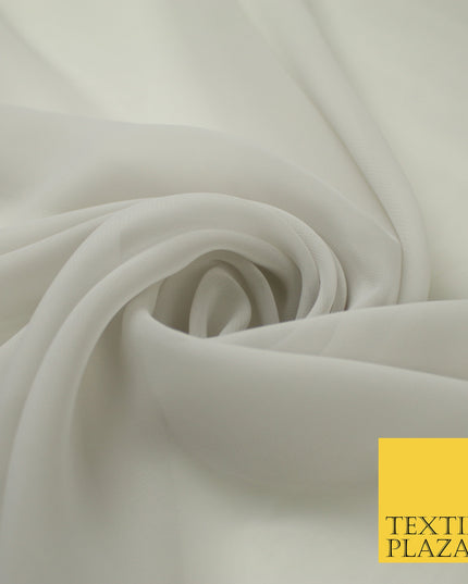 SILVER GREY Premium Plain Dyed Chiffon Fine Soft Georgette Sheer Dress Fabric 8297