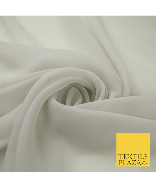 SILVER GREY Premium Plain Dyed Chiffon Fine Soft Georgette Sheer Dress Fabric 8297