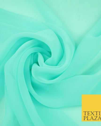 SPEARMINT GREEN Premium Plain Dyed Chiffon Fine Soft Georgette Sheer Dress Fabric 8409