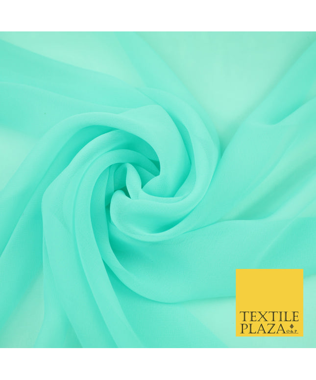 SPEARMINT GREEN Premium Plain Dyed Chiffon Fine Soft Georgette Sheer Dress Fabric 8409