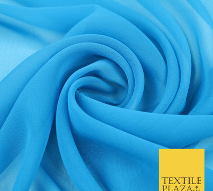 STEEL BLUE Premium Plain Dyed Chiffon Fine Soft Georgette Sheer Dress Fabric 8401