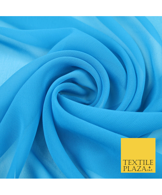 STEEL BLUE Premium Plain Dyed Chiffon Fine Soft Georgette Sheer Dress Fabric 8401