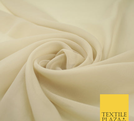 STONE BEIGE Premium Plain Dyed Chiffon Fine Soft Georgette Sheer Dress Fabric 8286