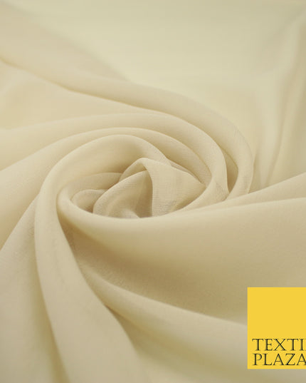 STONE BEIGE Premium Plain Dyed Chiffon Fine Soft Georgette Sheer Dress Fabric 8286