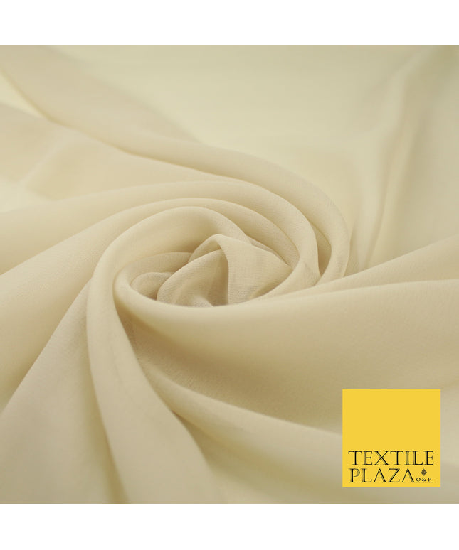 STONE BEIGE Premium Plain Dyed Chiffon Fine Soft Georgette Sheer Dress Fabric 8286
