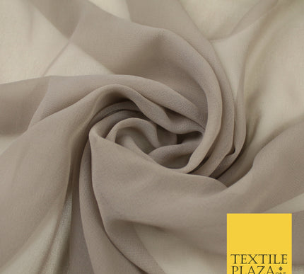 TAUPE GREY Premium Plain Dyed Chiffon Fine Soft Georgette Sheer Dress Fabric 8292