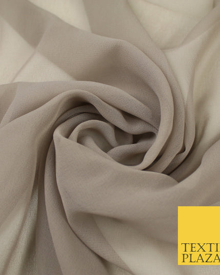 TAUPE GREY Premium Plain Dyed Chiffon Fine Soft Georgette Sheer Dress Fabric 8292