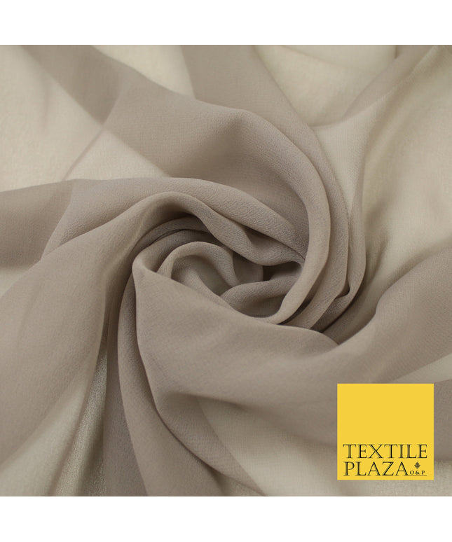 TAUPE GREY Premium Plain Dyed Chiffon Fine Soft Georgette Sheer Dress Fabric 8292