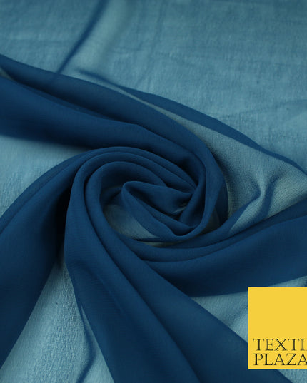 TEAL Premium Plain Dyed Chiffon Fine Soft Georgette Sheer Dress Fabric 8397