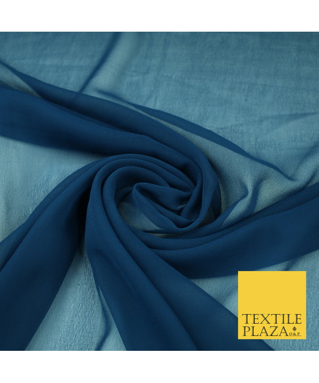 TEAL Premium Plain Dyed Chiffon Fine Soft Georgette Sheer Dress Fabric 8397