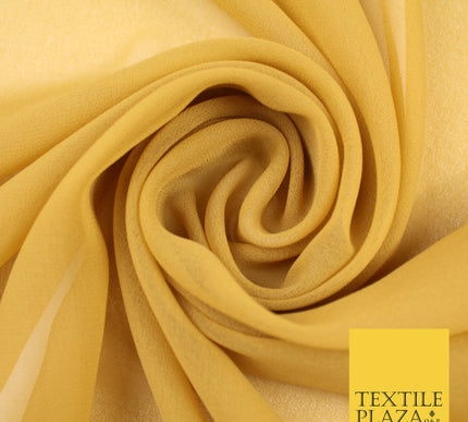 VEGAS GOLD Premium Plain Dyed Chiffon Fine Soft Georgette Sheer Dress Fabric 8395